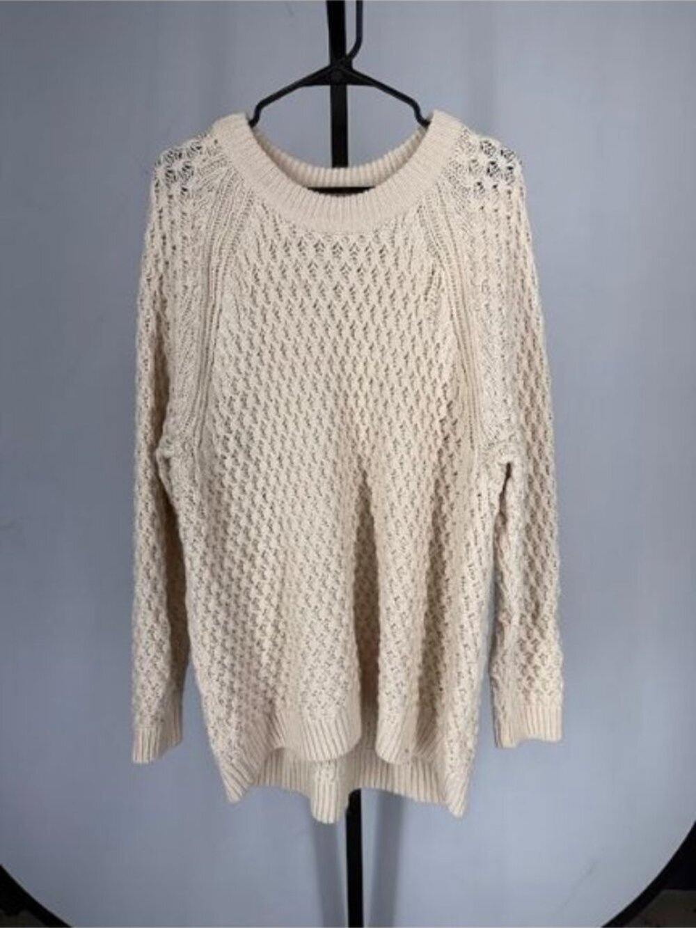 H&M Oversized Cream Knit Crewneck Sweater
